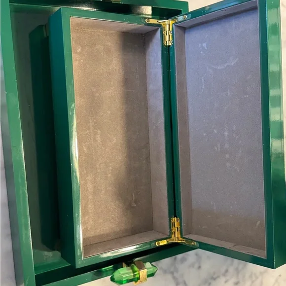 Gorgeous Art Deco Box and Tray with Crystal accents - Picture 4 of 7